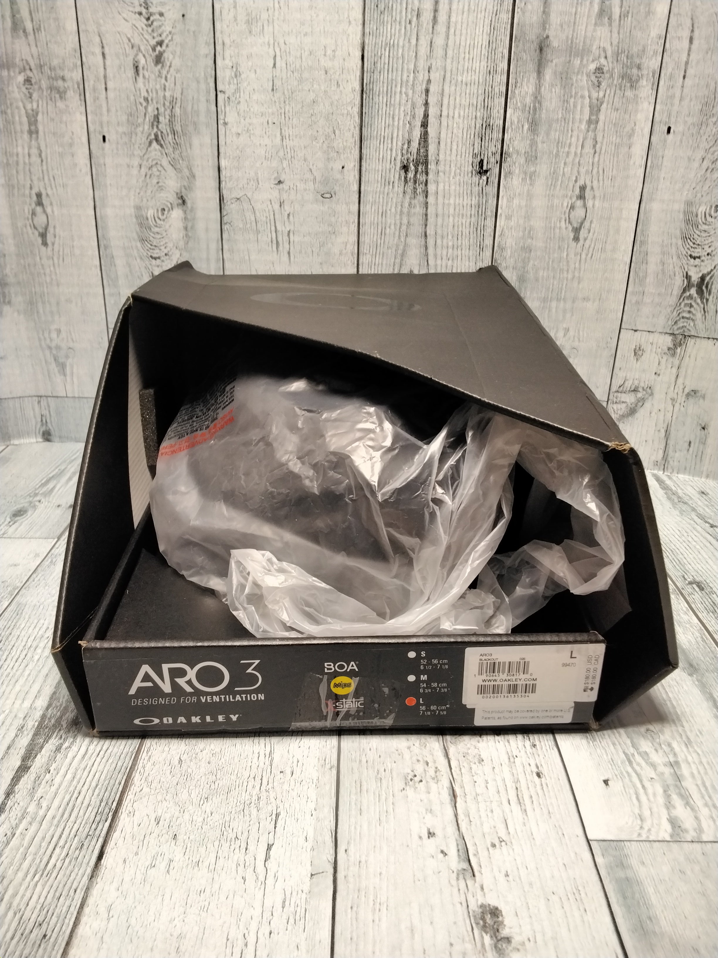 Oakley ARO3 Blackout Bike Helmet, Sz L *OPEN BOX/NEW* (7851060265198)